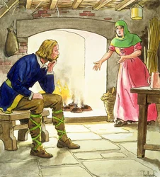 König Alfred (849-99) verbrennt die Kuchen, aus 